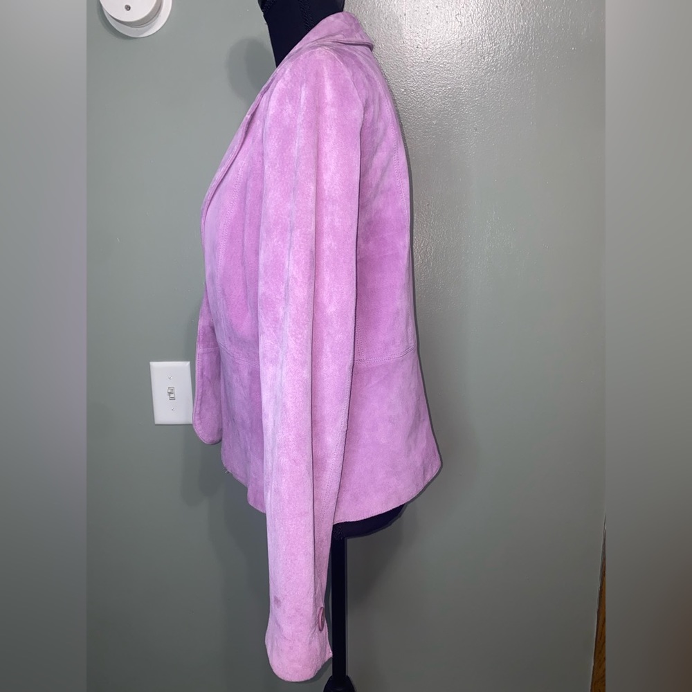 Vintage 90’s Liz Claiborne 100% Suede Purple Jacket Size 6 Beautiful Quality